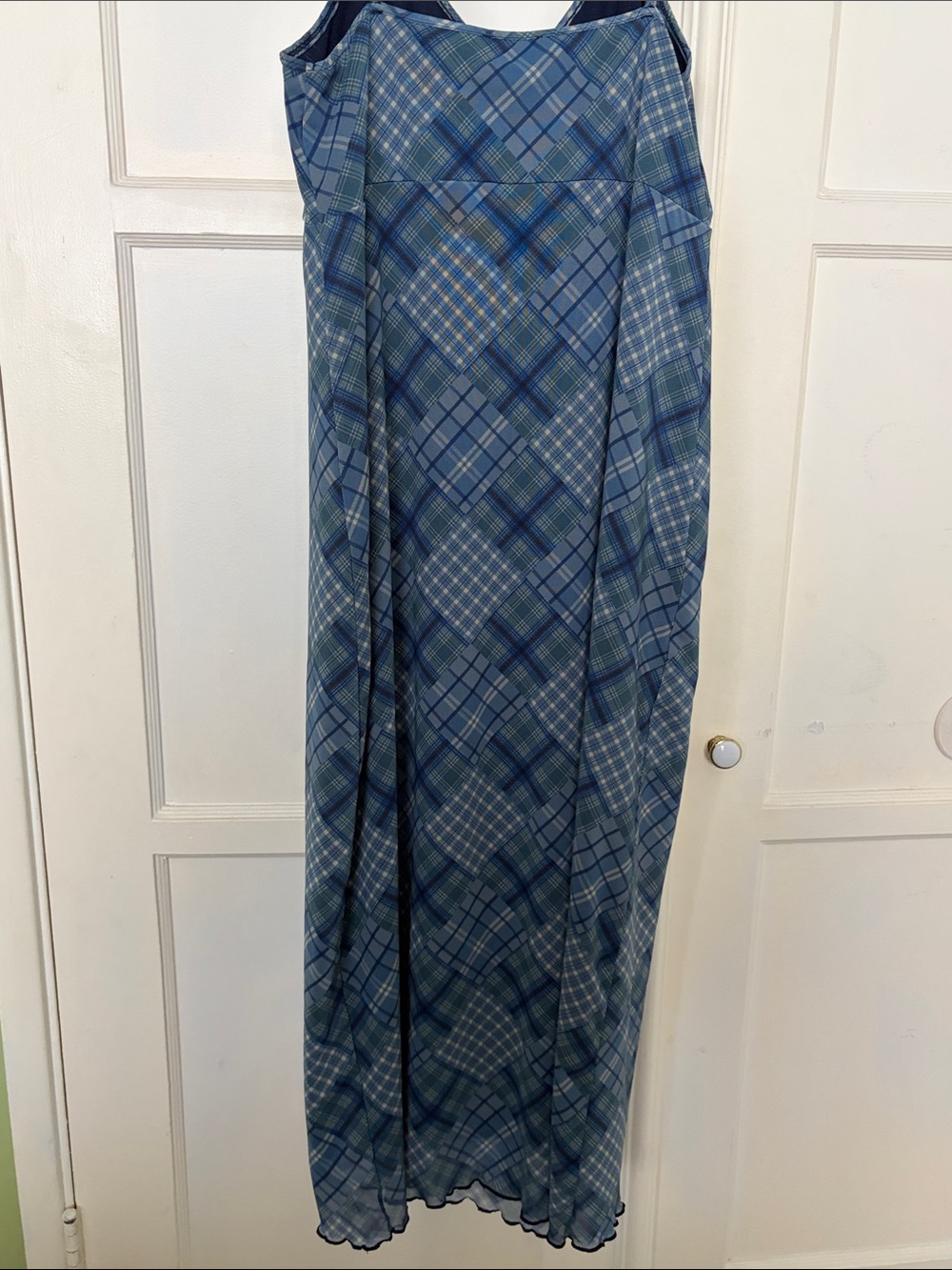 American Eagle Outfitters Blue Plaid Maxi Slip Dress - Picture 4 of 6